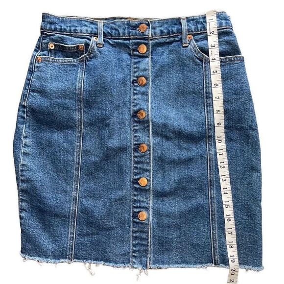 Gap Denim Jean Pencil Skirt Button Front 29 - Picture 5 of 6
